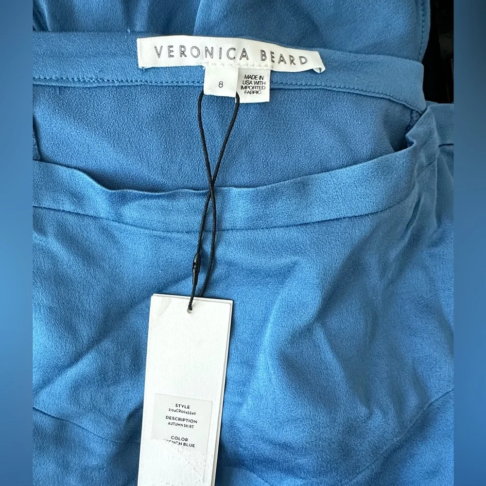 Veronica Beard Autumn Asymmetrical Hem Skirt in French Blue‎ NWT 8